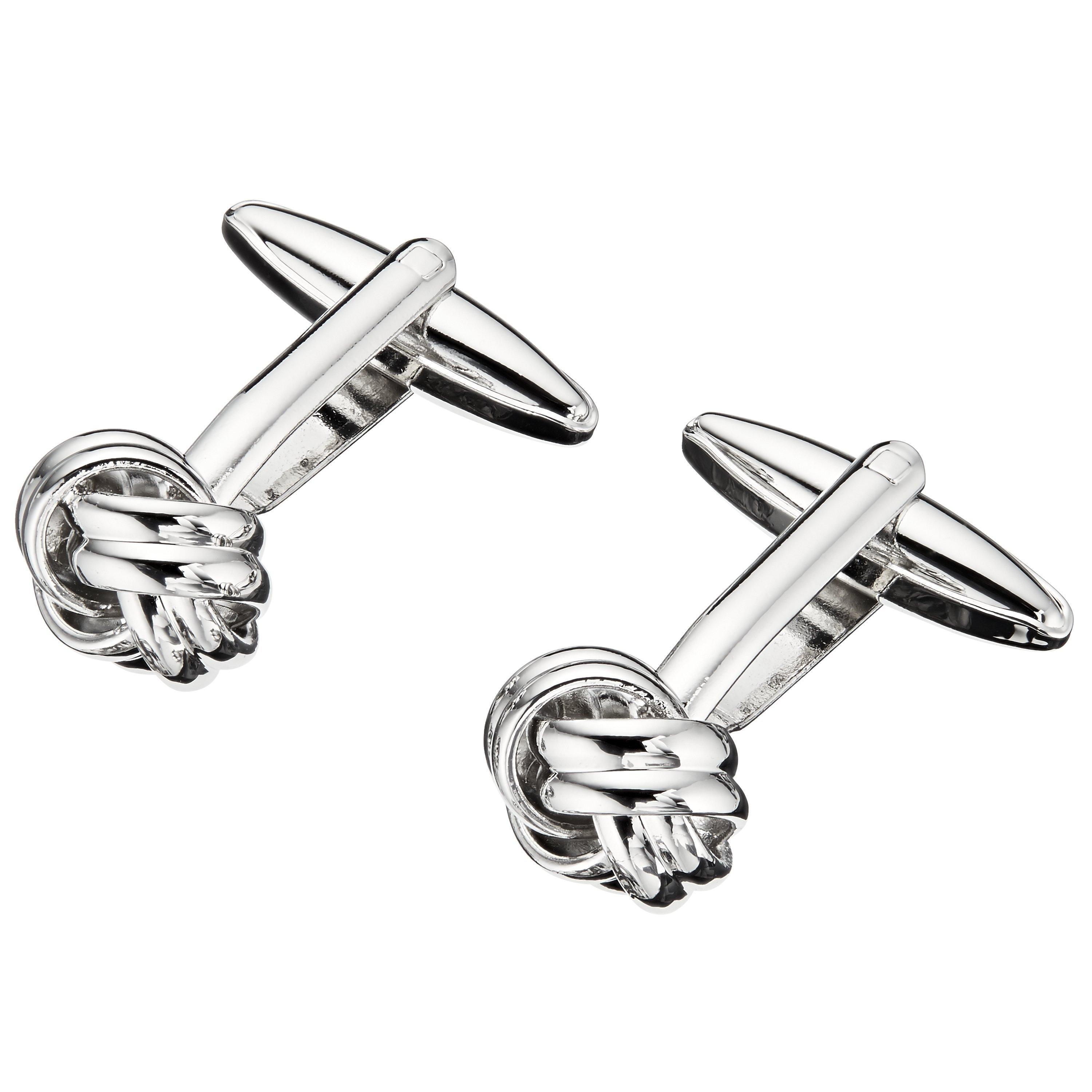 John Lewis Classic Knot Cufflinks Silver