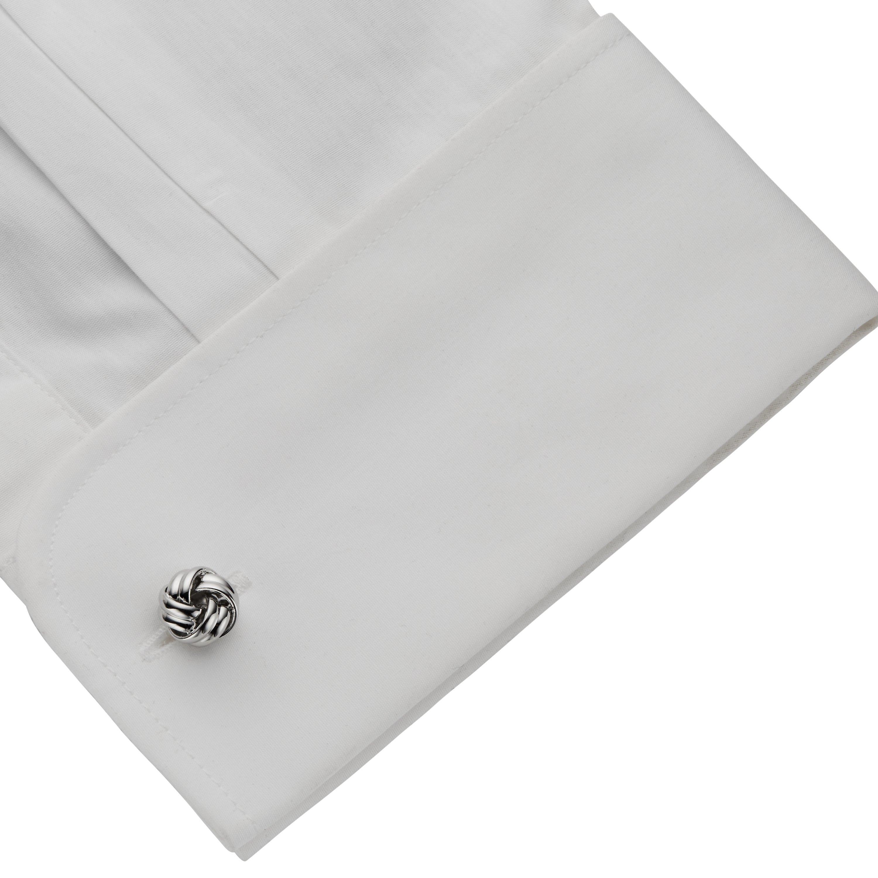 John Lewis Classic Knot Cufflinks, Silver