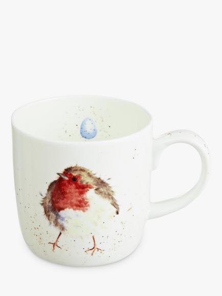 Wrendale Designs Robin Mug, 310ml - view 2, Multi