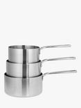 John Lewis 5-Ply Thermacore Stainless Steel Saucepans with Lids Set, 3 Pieces