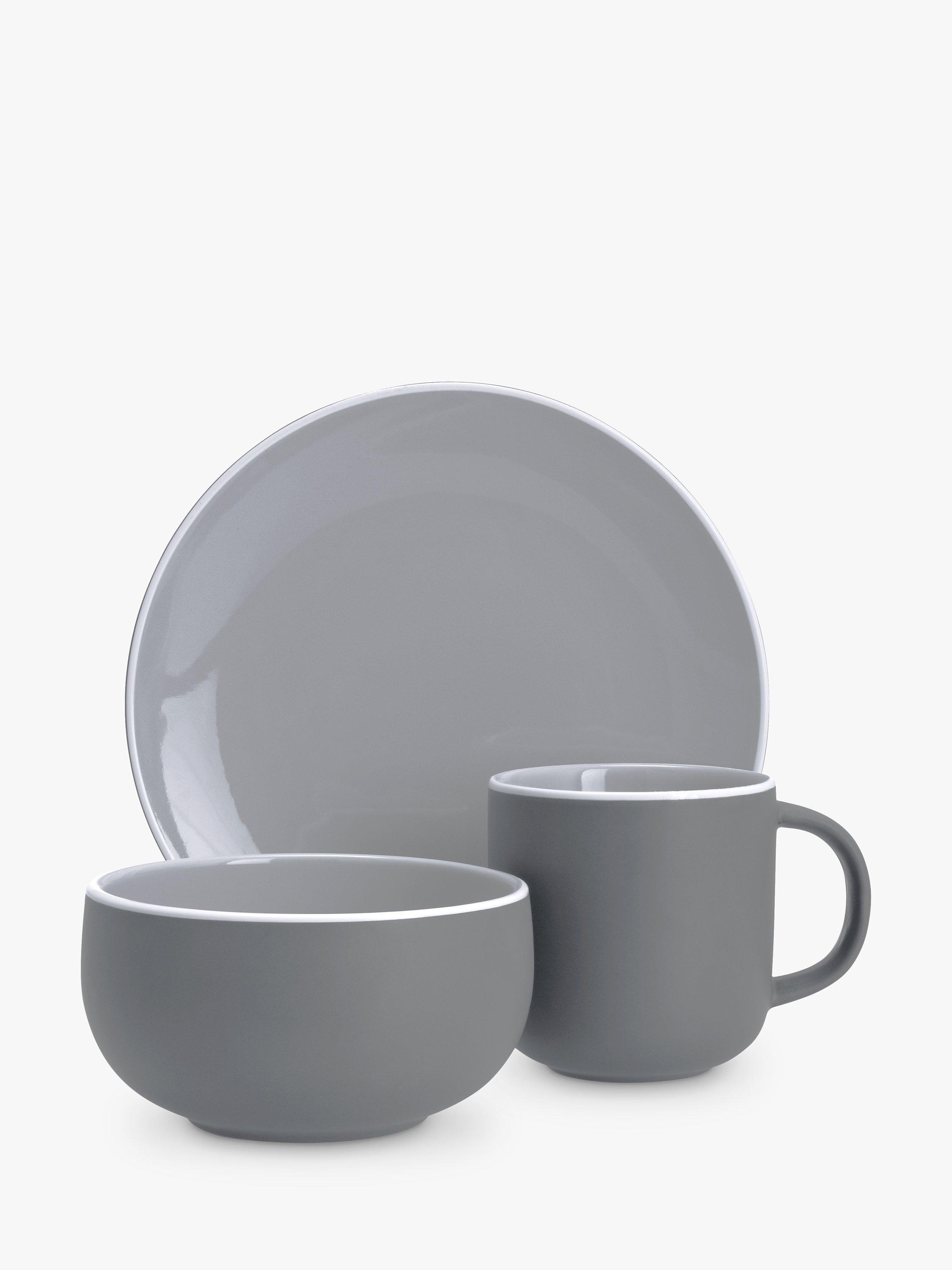 John Lewis & Partners Puritan Breakfast Set, 12 Piece, Grey