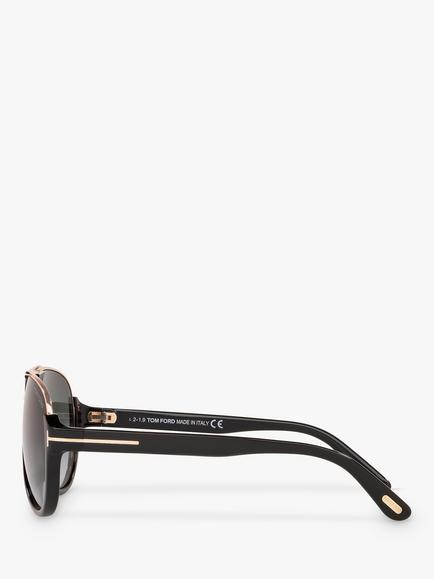 TOM FORD FT0334 Dimitry Vintage Aviator Sunglasses, Black - view 2, Black/Grey