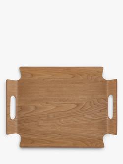 John Lewis Handled Frame Wood Tray, 40cm, Natural, Natural