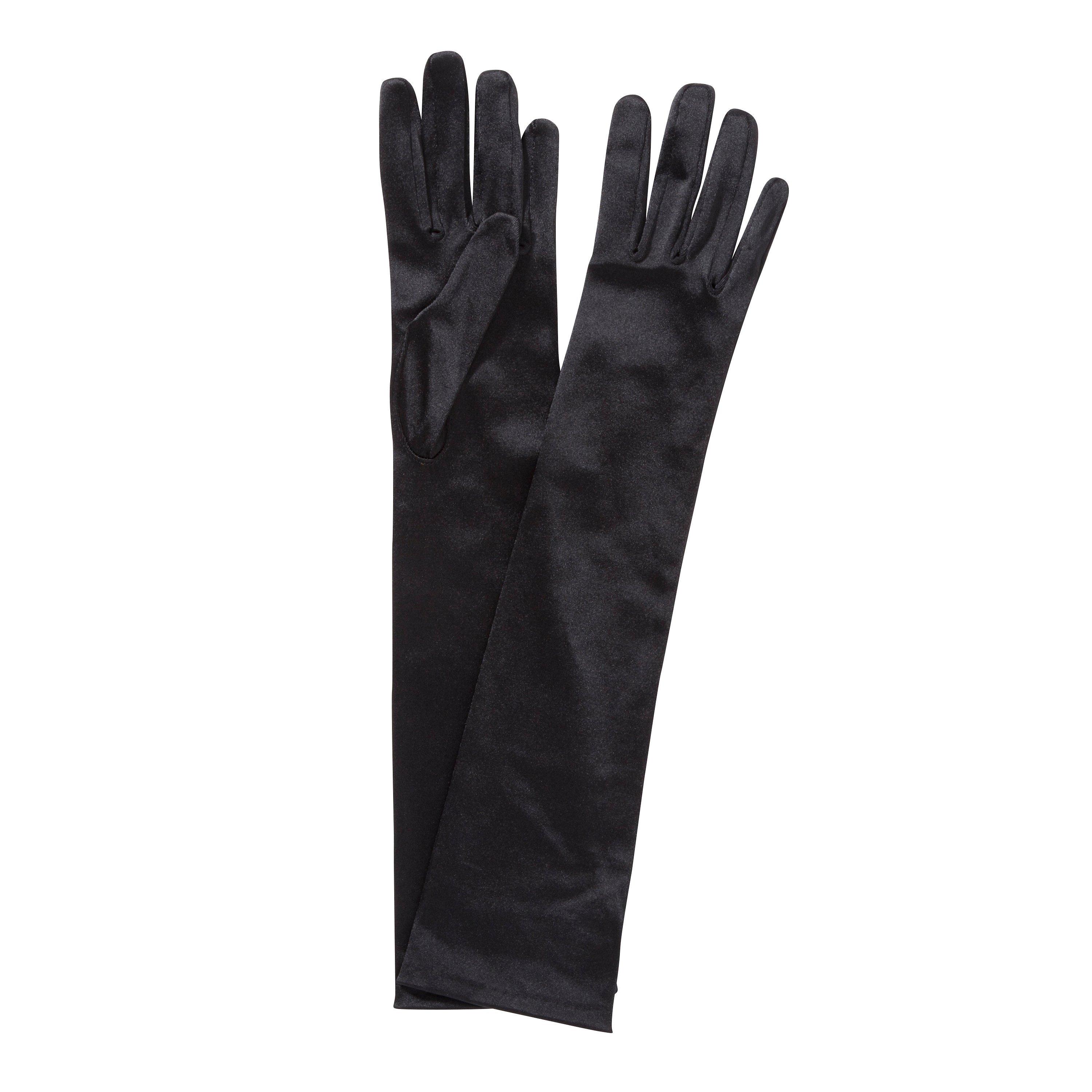 John Lewis & Partners Long Satin Evening Gloves, Black