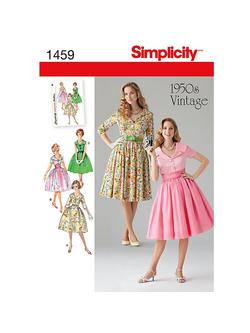 Simplicity 1950s Vintage Dresses Sewing Pattern, 1459, 