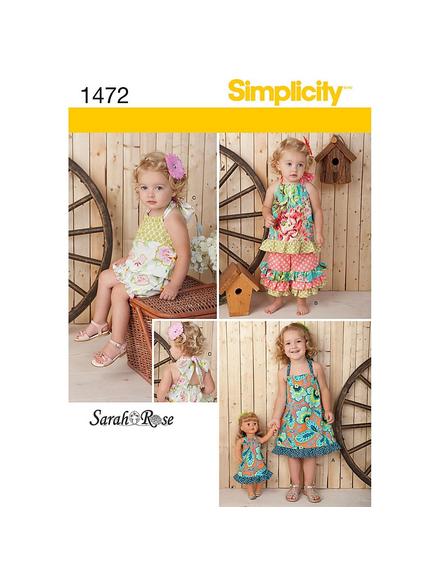 Simplicity Sarah Rose Children's Dress Sewing Pattern,1472, 