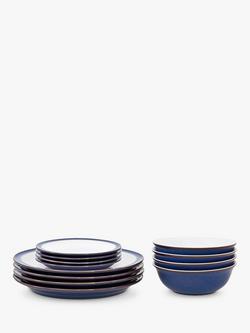 Denby Imperial Blue Stoneware Dinnerware Set, 12 Piece - view 2, Blue