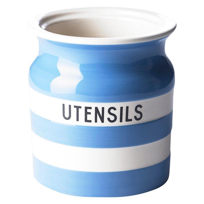 Cornishware Utensil Jar, Blue