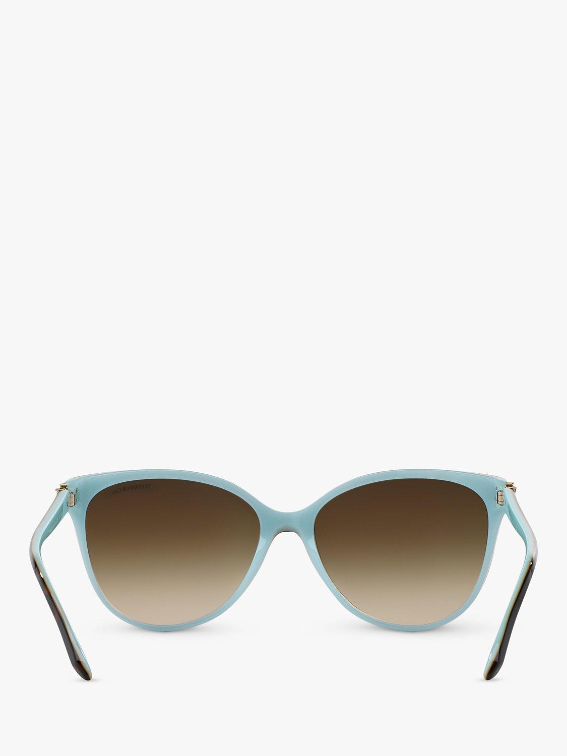 Product image 4 of 6, which shows Tiffany & Co TF4089B Cat's Eye Sunglasses, Havana/Blue