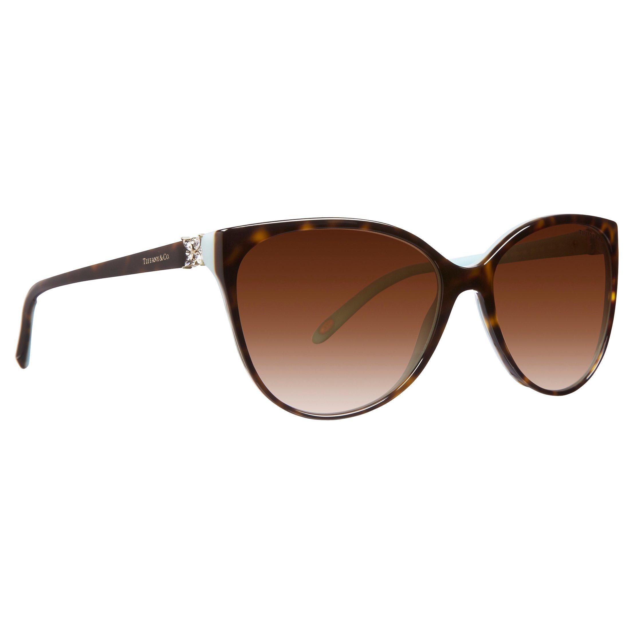 Product image 5 of 6, which shows Tiffany & Co TF4089B Cat's Eye Sunglasses, Havana/Blue