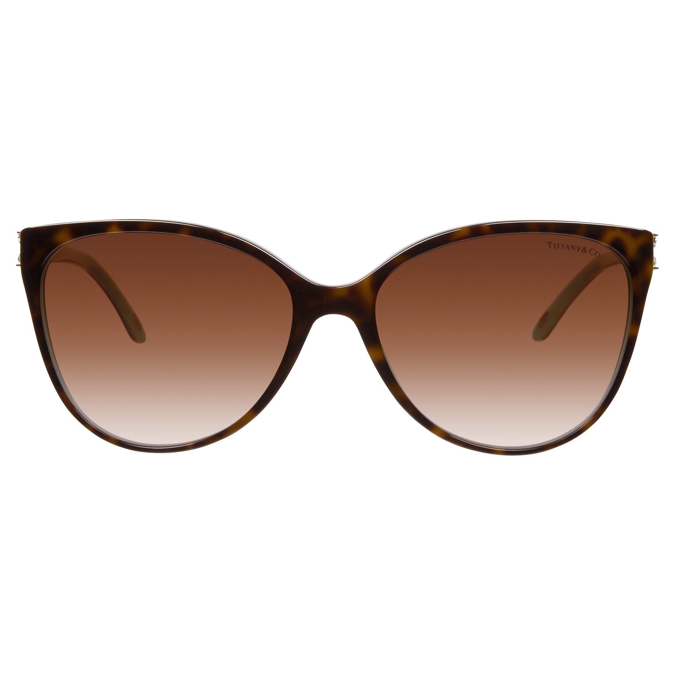 Product image 6 of 6, which shows Tiffany & Co TF4089B Cat's Eye Sunglasses, Havana/Blue
