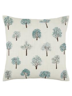 John Lewis Mini Trees Cushion, Duck Egg
