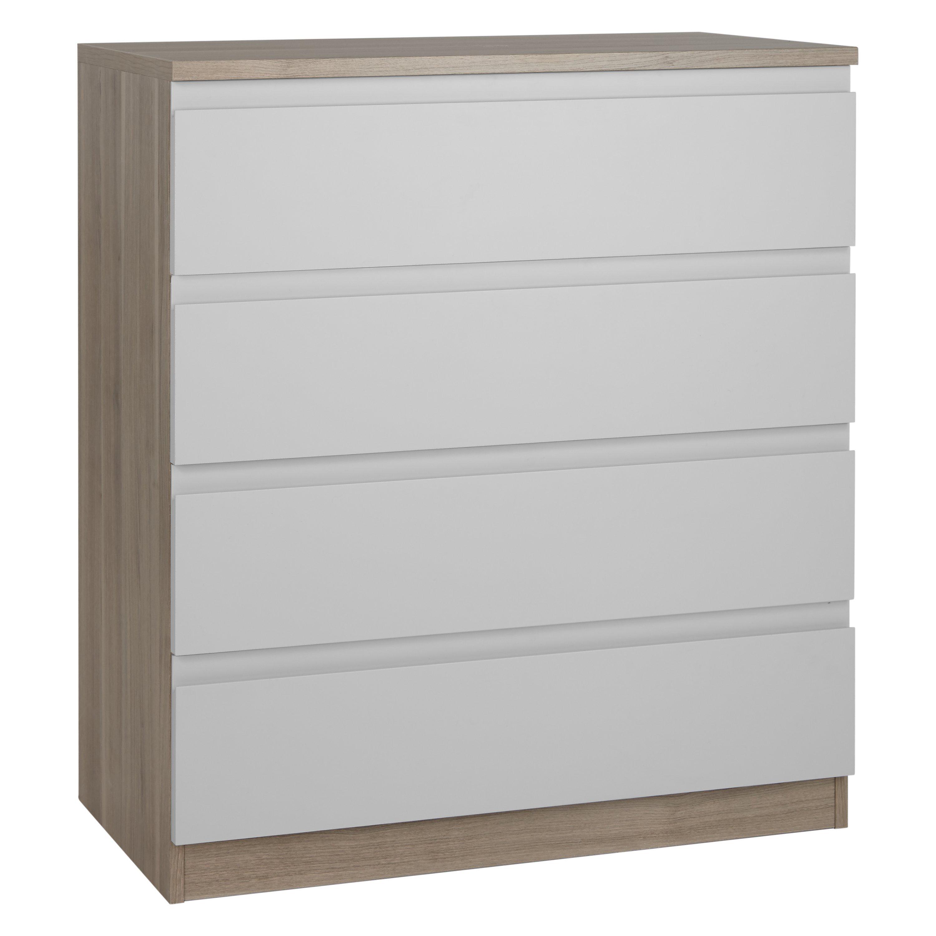 John Lewis ANYDAY Mix it Wide 4 Drawer Chest, House Smoke/Grey Ash