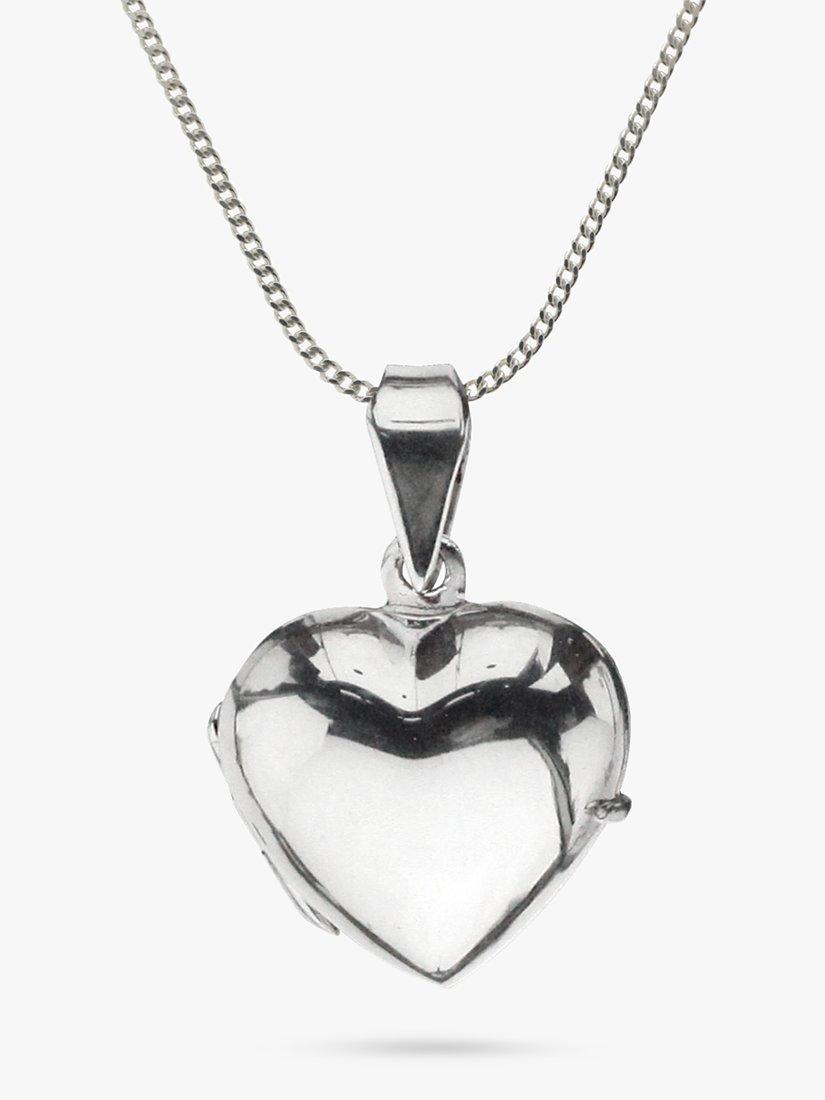 Nina B Sterling Silver Heart Shaped Locket Pendant Necklace