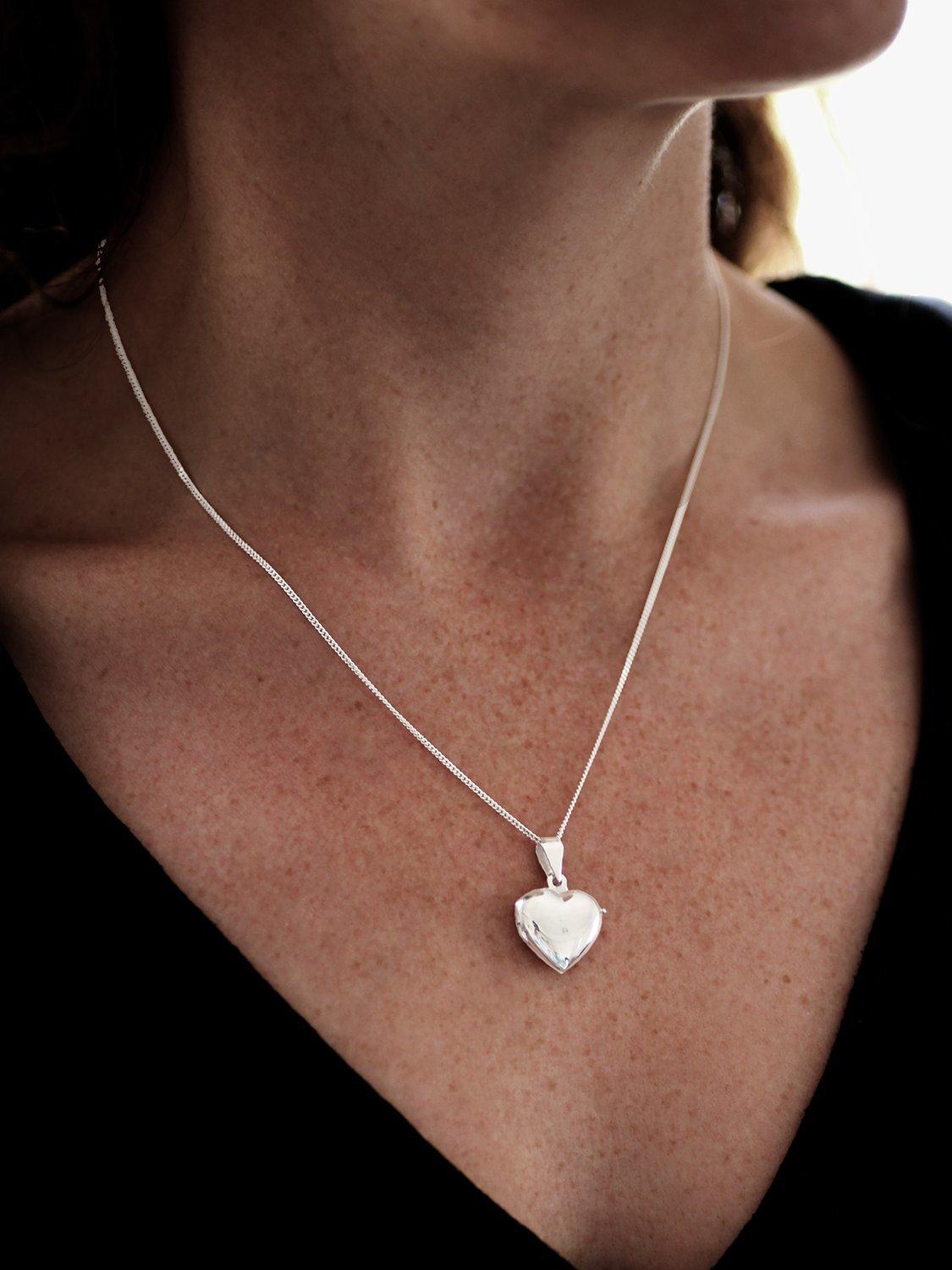 Product image 2 of 4, which shows Nina B Sterling Silver Heart Shaped Locket Pendant Necklace