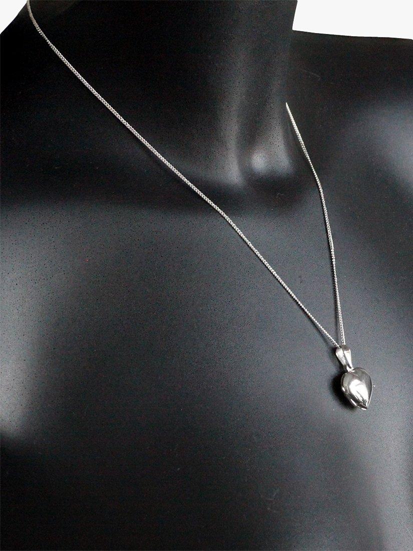 Product image 3 of 4, which shows Nina B Sterling Silver Heart Shaped Locket Pendant Necklace