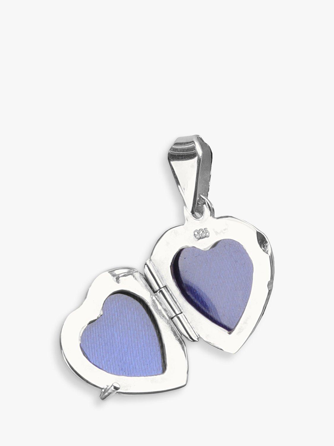 Nina B Sterling Silver Heart Shaped Locket Pendant Necklace