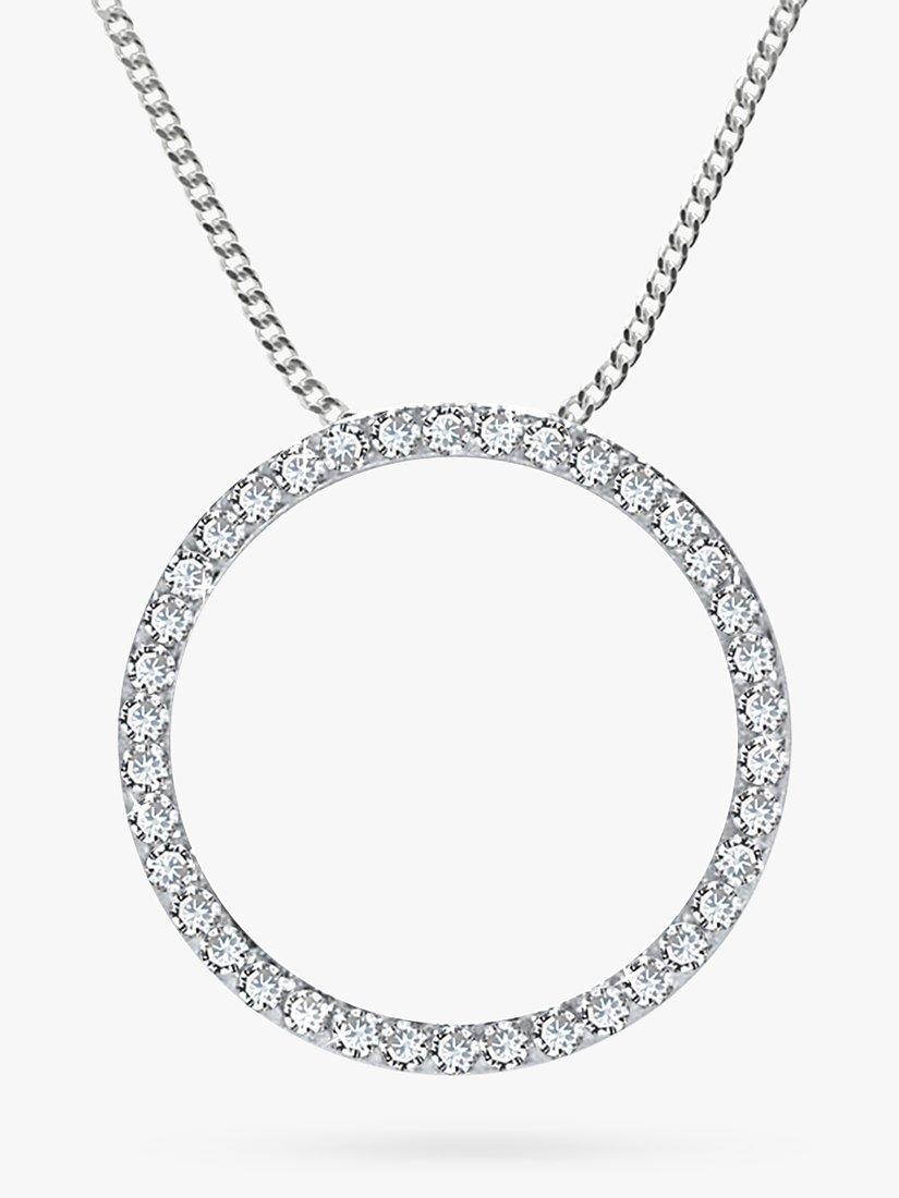 Product image 1 of 4, which shows Nina B Sterling Silver Circle Cubic Zirconia Pendant