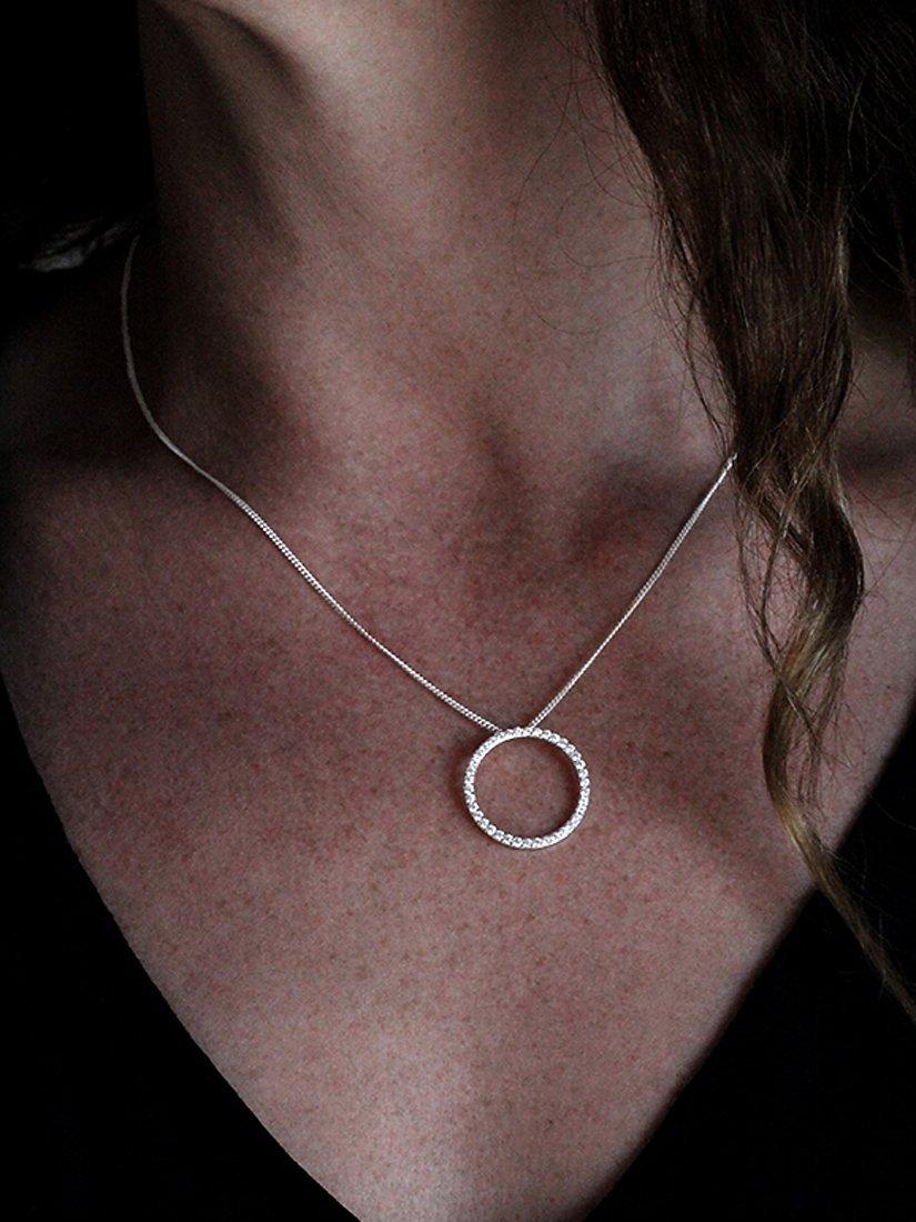 Product image 4 of 4, which shows Nina B Sterling Silver Circle Cubic Zirconia Pendant