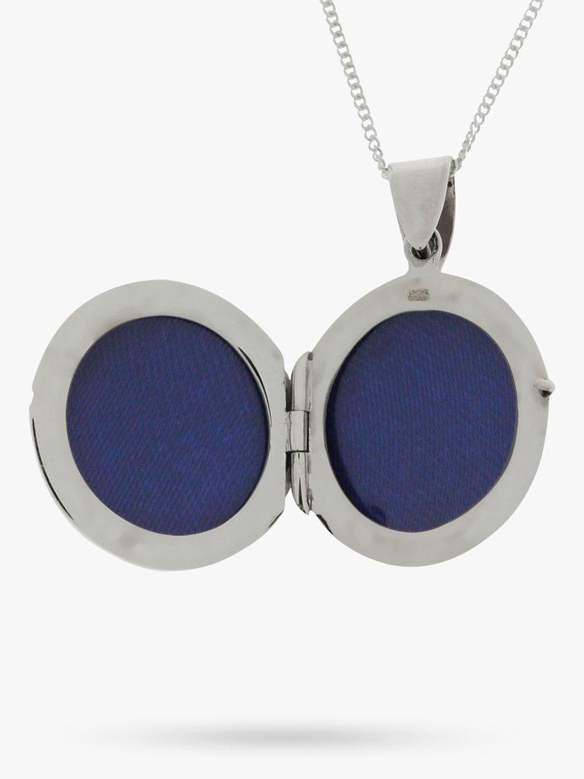 Product image 3 of 6, which shows Nina B Sterling Silver Round Locket Pendant Necklace, Silver