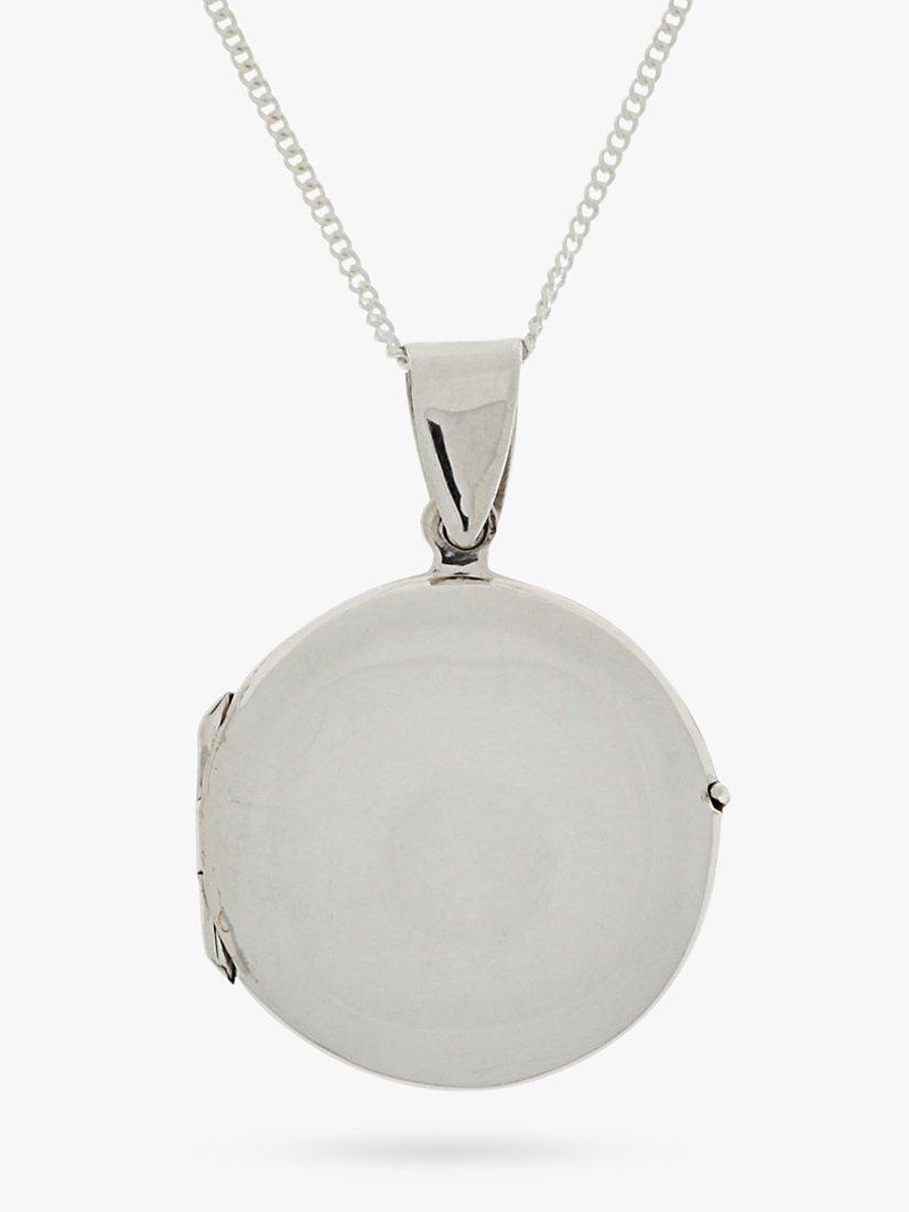 Product image 5 of 6, which shows Nina B Sterling Silver Round Locket Pendant Necklace, Silver