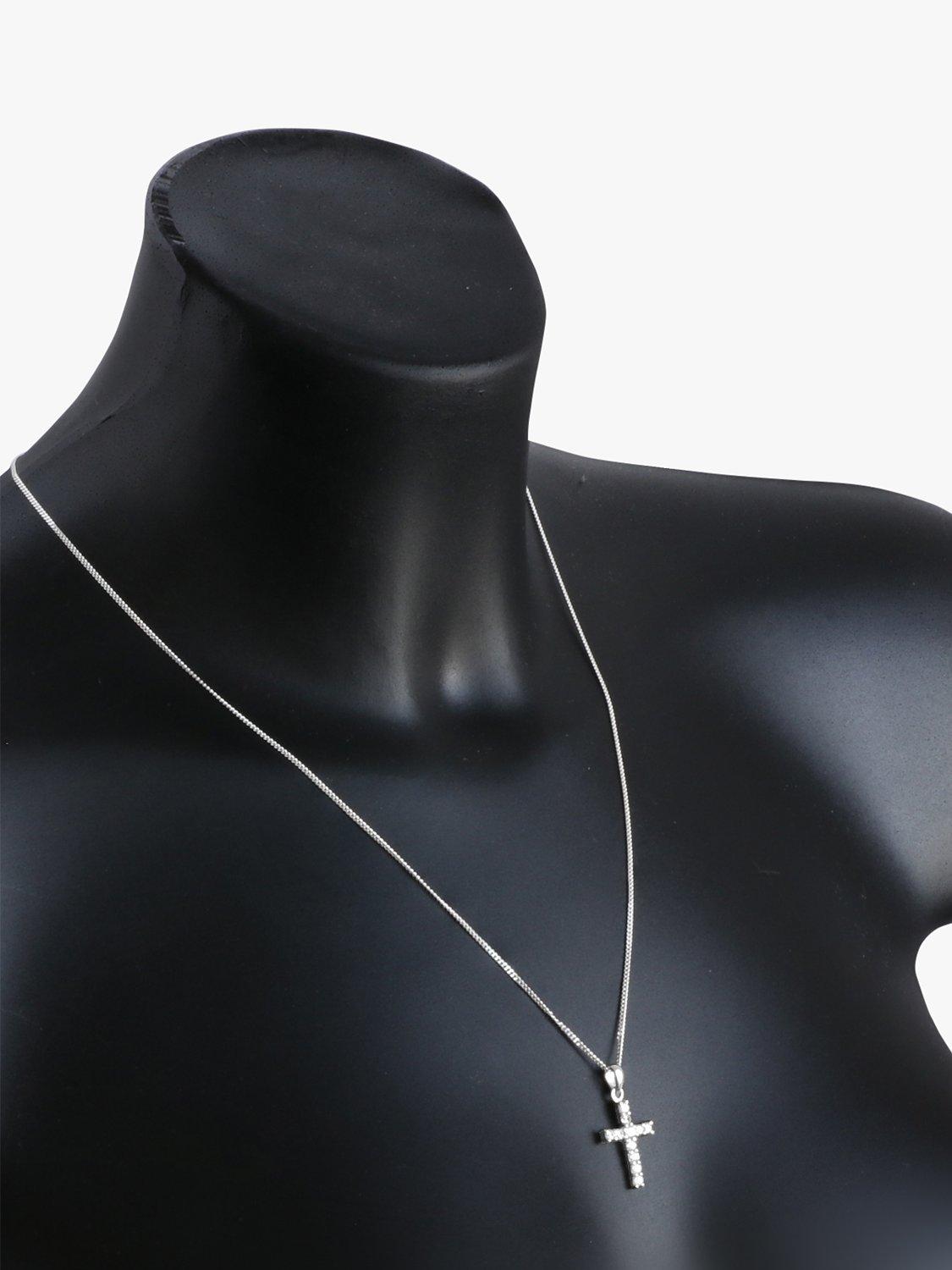 Product image 3 of 4, which shows Nina B Sterling Silver Cross Cubic Zirconia Pendant
