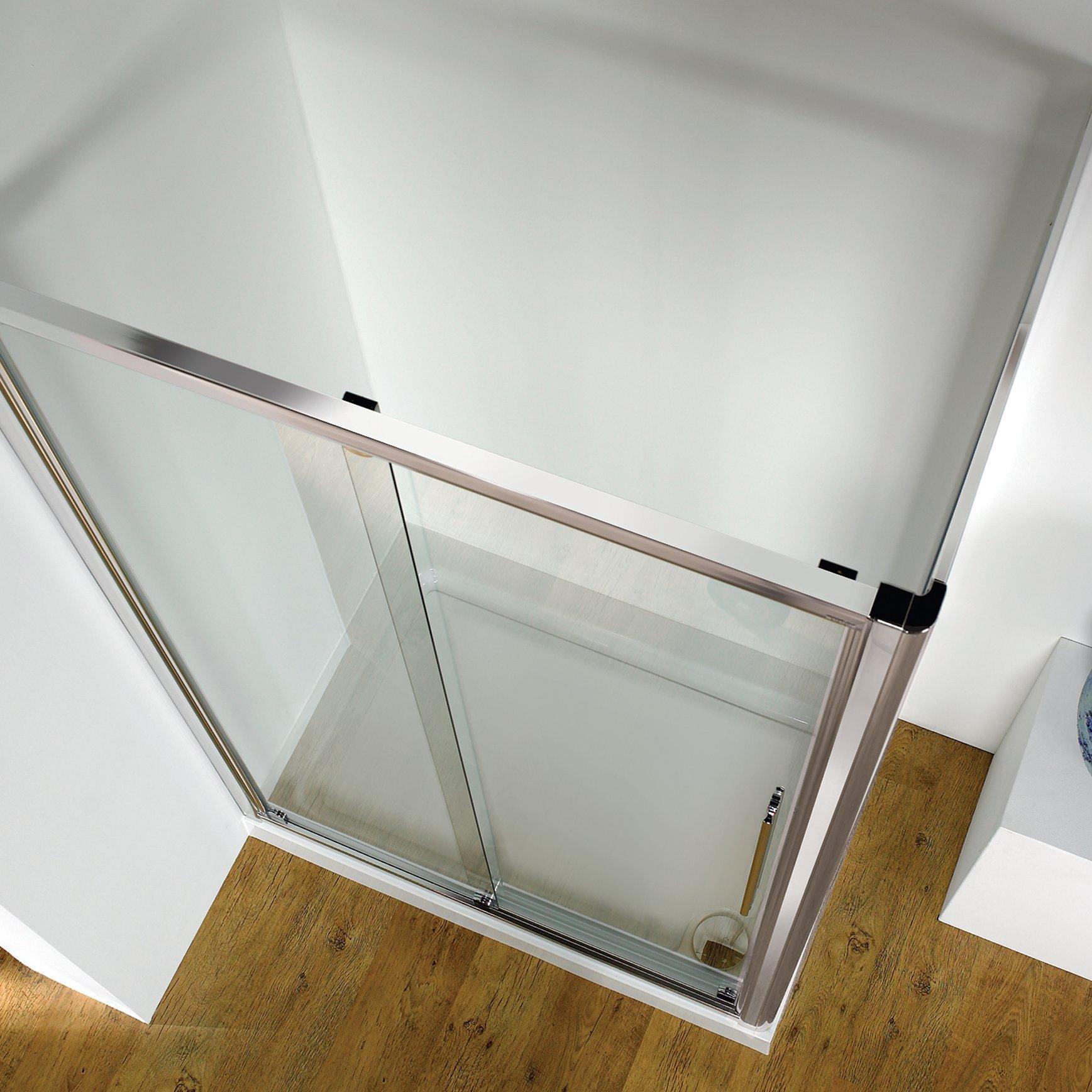 John Lewis & Partners 120 x 80cm Shower Enclosure with Straight Sliding Door and Side Panel