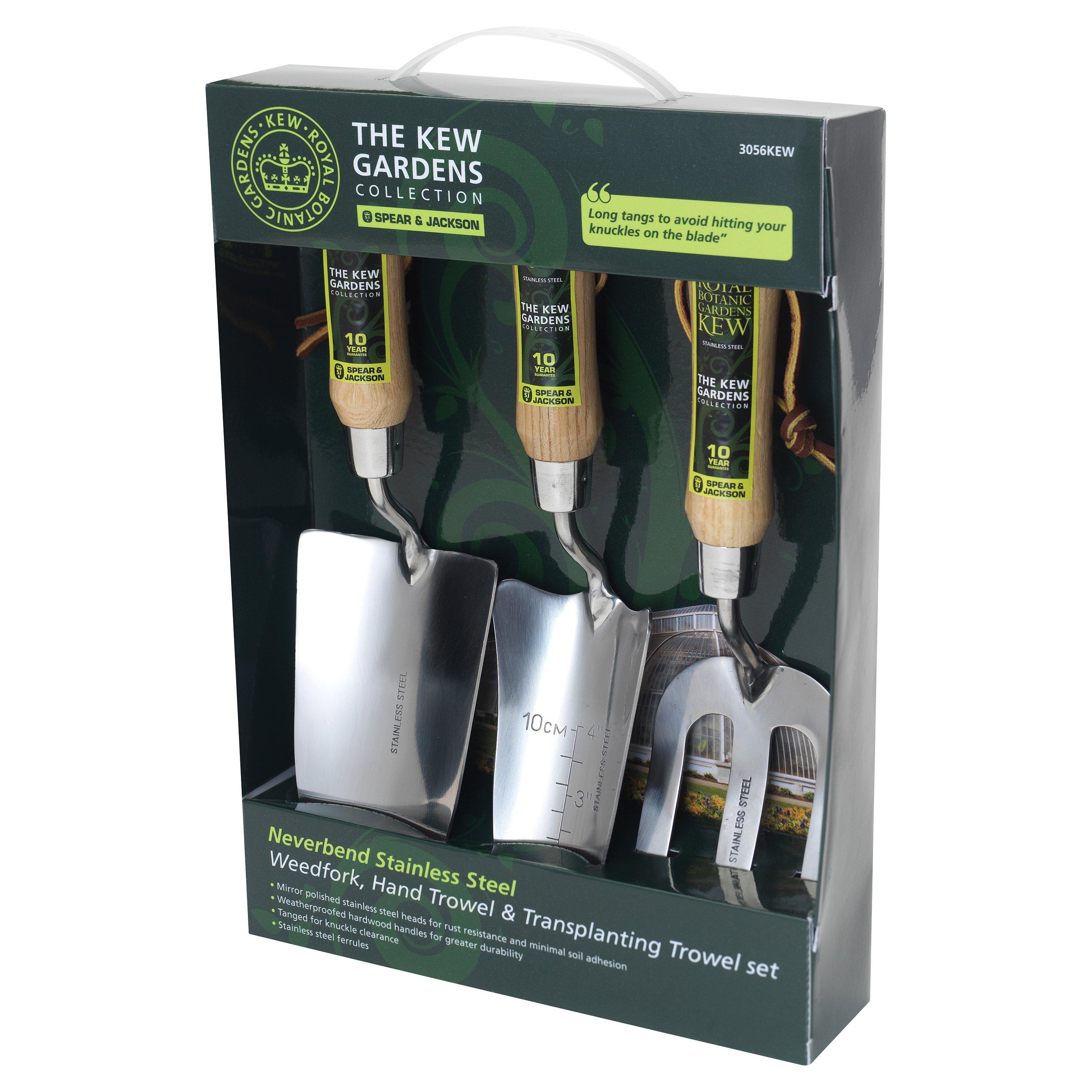 Royal Botanic Gardens, Kew by Spear & Jackson 3-Piece Gardening Tool Gift Set, Stainless Steel