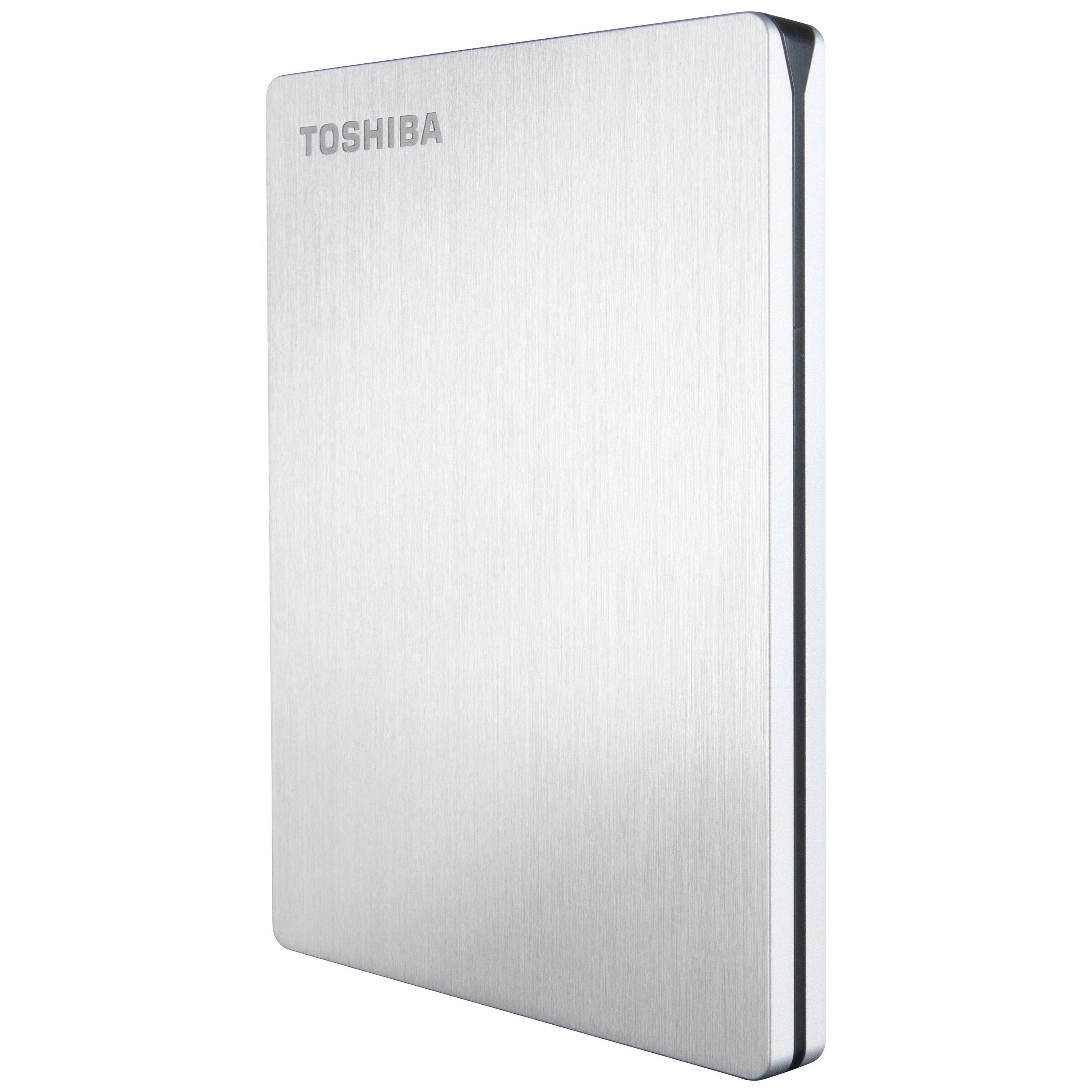 Toshiba Canvio Slim for Mac, Portable Hard Drive, USB 3.0, 1TB, Silver