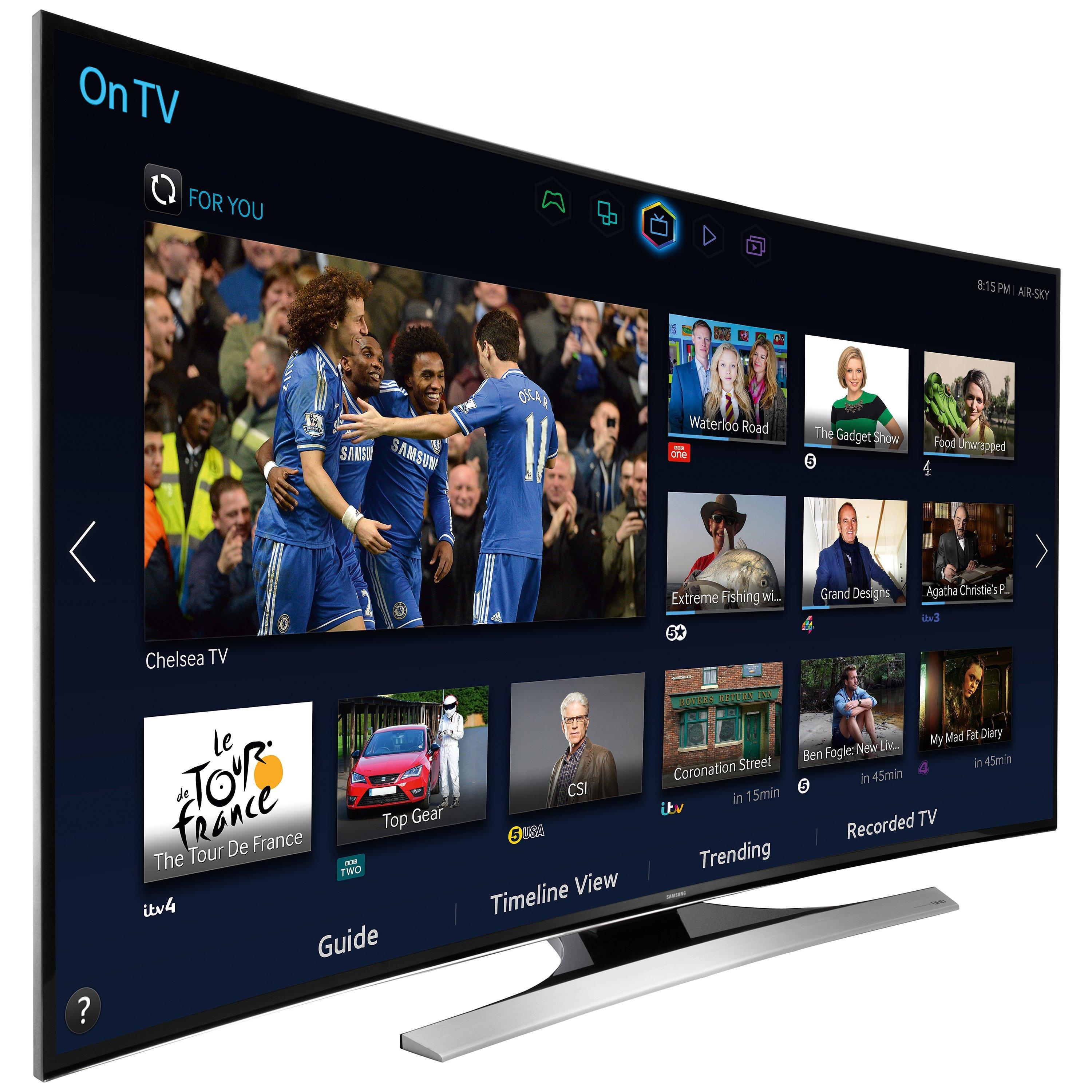 Samsung UE55HU8200 Curved 4K Ultra HD 3D Smart TV, 55" with Freeview/Freesat HD and 2x 3D Glasses