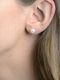 E.W Adams 9ct Yellow Gold Freshwater Pearl Stud Earrings, White