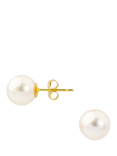 E.W Adams 18ct Yellow Gold Cultured Pearl Stud Earrings, White
