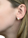 E.W Adams 18ct Yellow Gold Cultured Pearl Stud Earrings, White