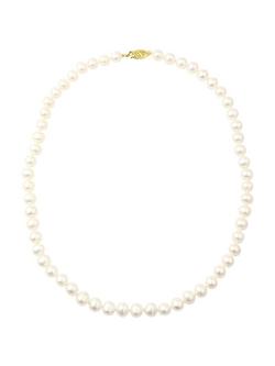 E.W Adams 9ct Freshwater Pearl Necklace, White, White