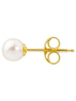E.W Adams 18ct Yellow Gold Cultured Pearl Stud Earrings, White, White