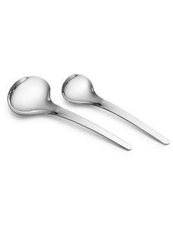 Georg Jensen Bloom Serving Spoons, Set of 2 - view 2, Silver