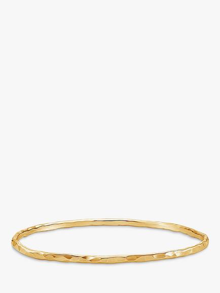 Dower & Hall Hammered Bangle, Yellow Gold, Gold