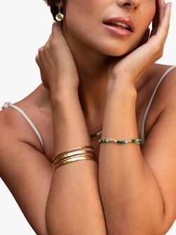 Dower & Hall Hammered Bangle, Yellow Gold - view 2, Gold