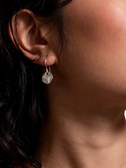 Dower & Hall Sterling Silver Disc Drop Earrings - view 2, Silver