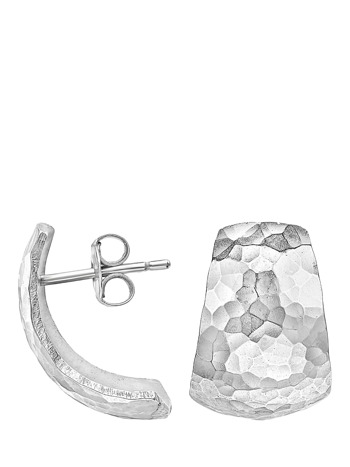 Product image 1 of 5, which shows Dower & Hall Chunky Half Hoop Earrings, Silver