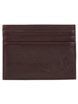 Polo Ralph Lauren Pebble Leather Card Holder - view 2, Brown