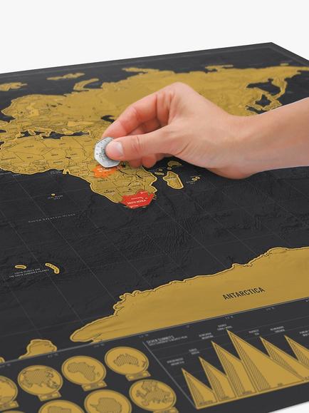 Luckies Deluxe Scratch Map, H59 x W82cm - view 2, Black