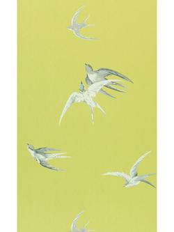 Sanderson Swallows Wallpaper, Lime, Dviwsw101
