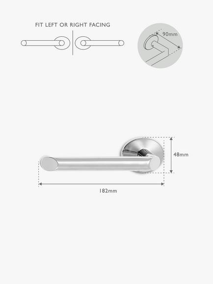 Robert Welch Oblique Bar Toilet Roll Holder - view 2, Silver