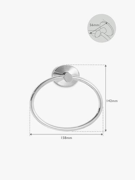 Robert Welch Oblique Towel Ring - view 2, Silver