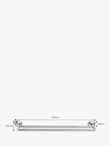 Robert Welch Oblique Double Towel Rail - view 2, Silver