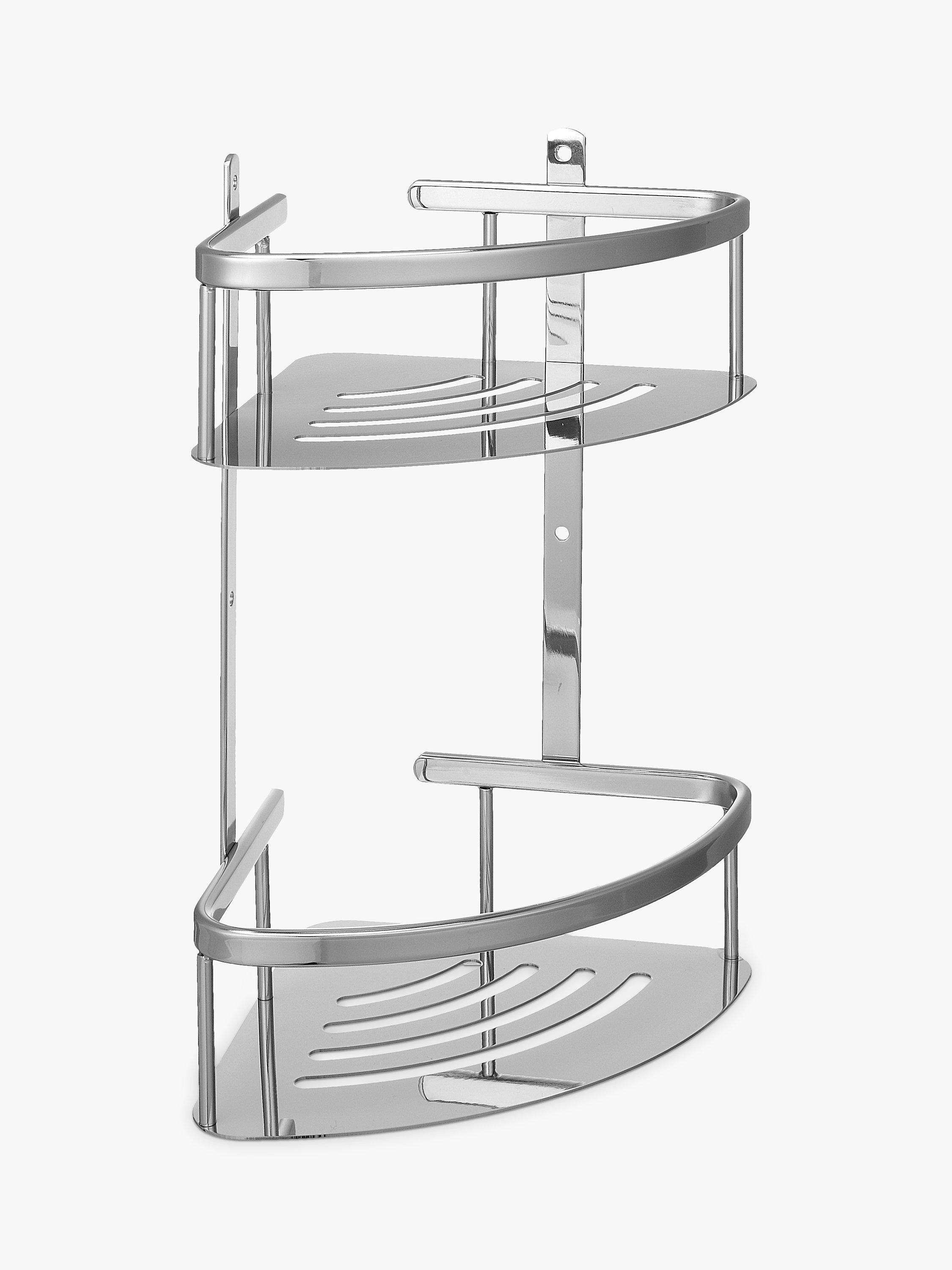 John Lewis Contemporary Brass and Stainless Steel 2 Tier Corner Shower Basket