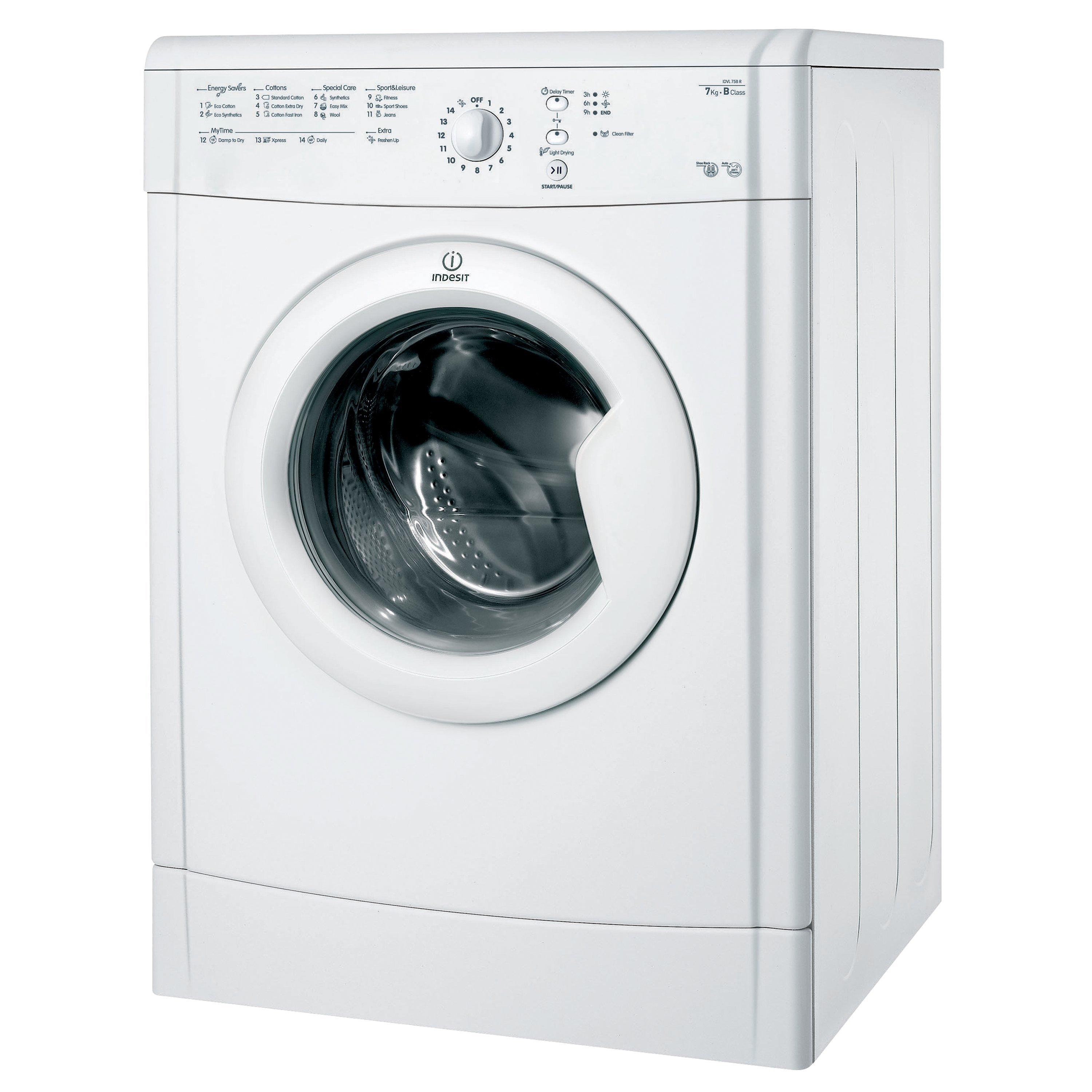 Indesit IDVL75BR Vented Tumble Dryer, 7kg Load, B Energy Rating, White
