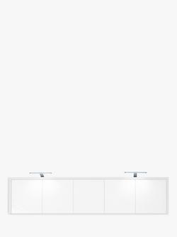 John Lewis Elstra Wardrobe LED Lights, Set of 2, White/Silver