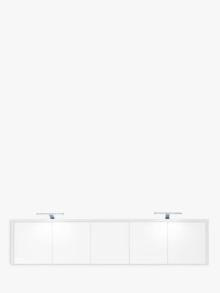 John Lewis Elstra Wardrobe LED Lights, Set of 2, White/Silver